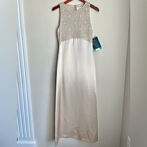 Vintage 90s NWT J.R. Nites By Caliendo Petite Metallic‎ Evening Dress Size 8P